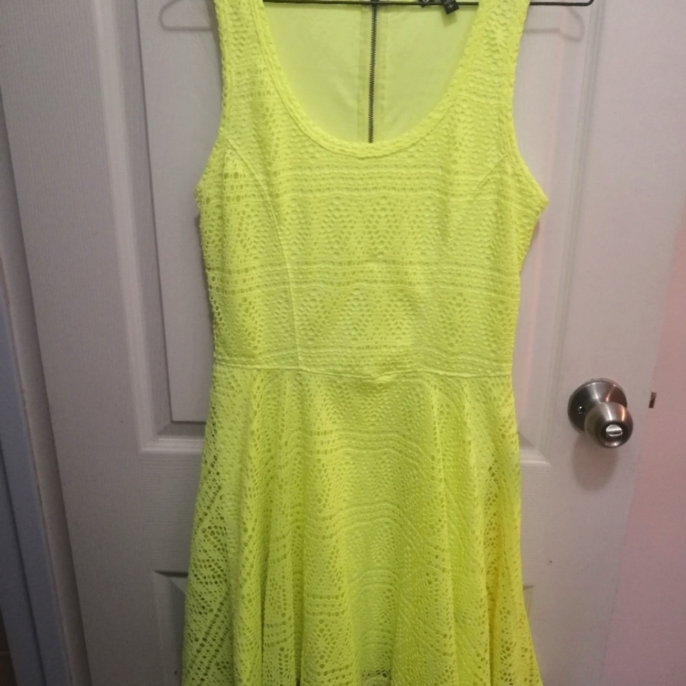 Neon green/yellow Express dress